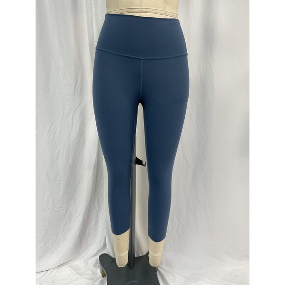 Lululemon 'Align' Blue Nylon High Rise Crop With Pockets 23" Size 4 - Picture 2 of 5